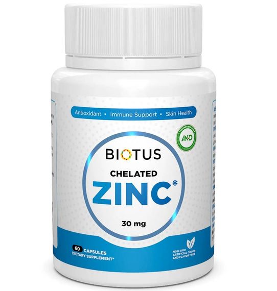 Микроэлемент Цинк Biotus Chelated Zinc 30 mg 60 Caps BIO-530340