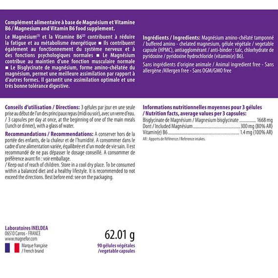 Мікроелемент Магній INELDEA SANTE NATURELLE MAGNEFOR® 90 Caps | Зображення 1