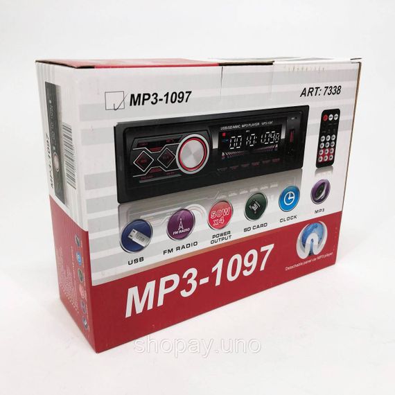 Магнітола в машину з флешкою MP3-1097 BT ISO, Бездискові автомагнітоли 1 din, Автомагнітофон 1din ML-83 | Зображення 7