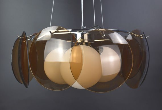 Люстра підвісна на 3 лампочки 25990 Хром 50-140х55х55 см. | Зображення 3