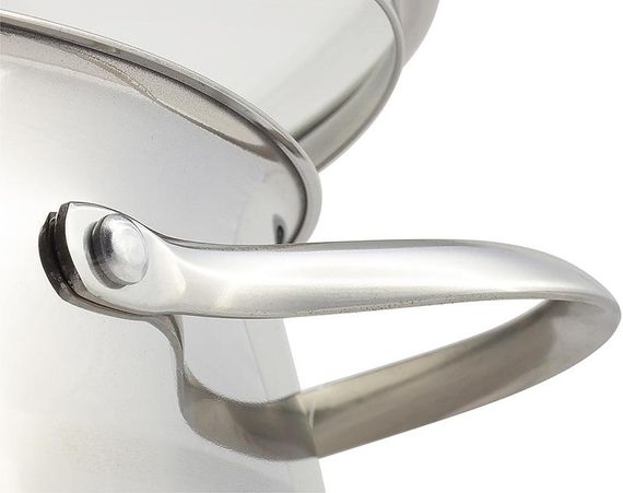 Набір 3 каструлі Kamille Fine Silver Pen 2.1л, 3.7л і 6.1л з нержавіючої сталі зі скляними кришками | Зображення 2