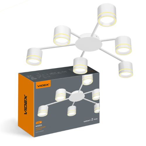 LED Світильник під лампу 6*GX53 накладний білий VL-SPF21B-WP Videx | Зображення 2