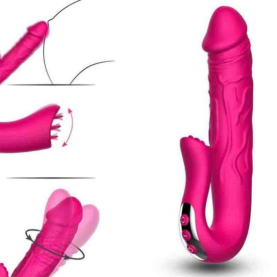 Подвійний вібростимулятор Realistic Tongue Stimulating Sex Aura | Зображення 2