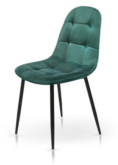 Стілець Квес на металевих ніжках із м'якою оббивкою чорні ніжки/зелений велюр UF910-14 | Зображення 3