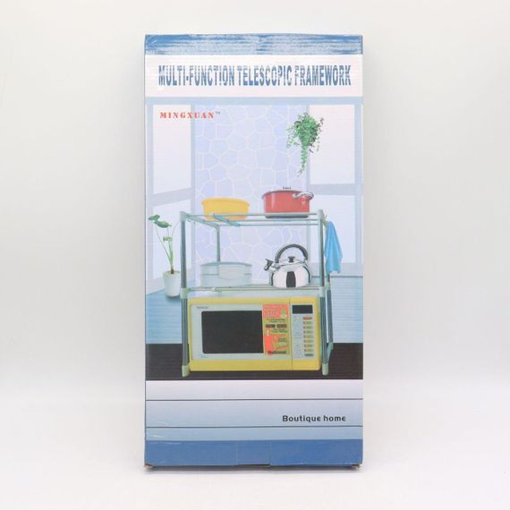 Полка органайзер для микроволновки / Кухонный стеллаж раздвижной | Зображення 8