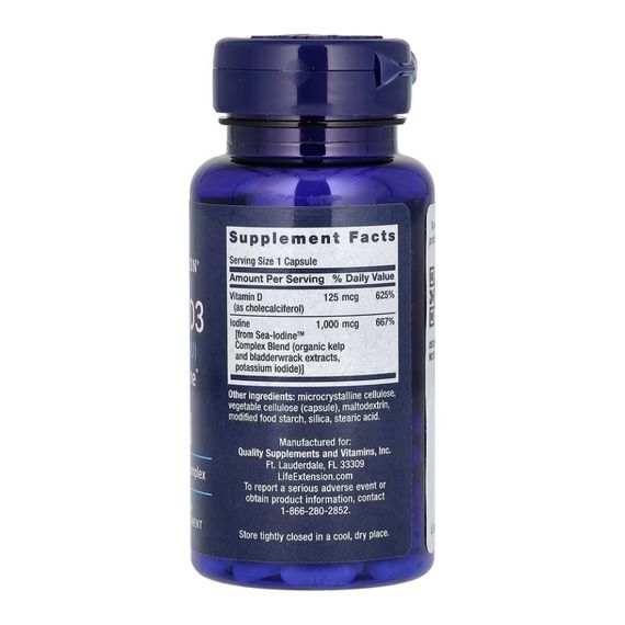 Vit D3 with Sea-Iodine™ 125 mcg (5000 IU) - 60 caps | Зображення 1
