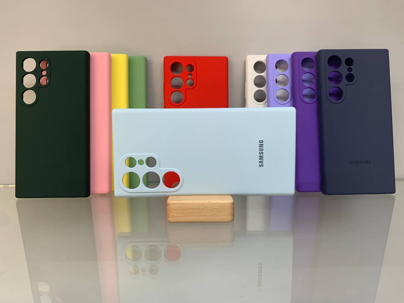 Samsung Galaxy S24 Ultra Протиударний чохол з логотипом софт тач голубий