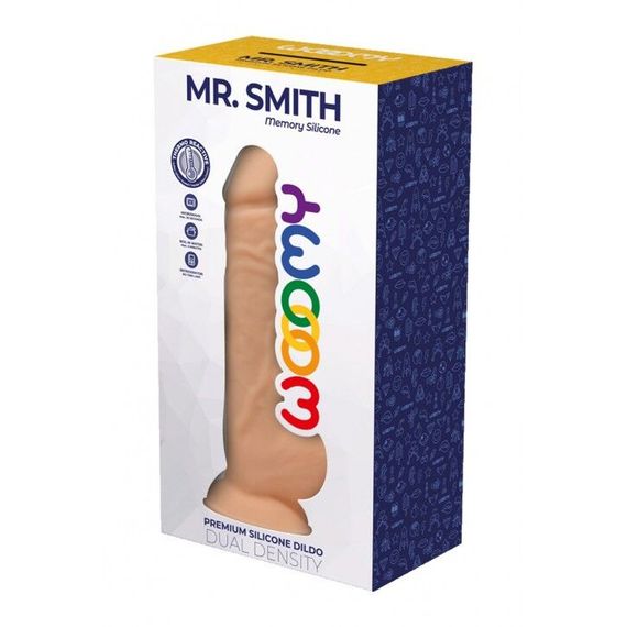 Силіконовий фалоімітатор Wooomy Mr.Smith, термореактивний, з присоскою, довжина 17,5, діаметр 3,3 см | Зображення 1