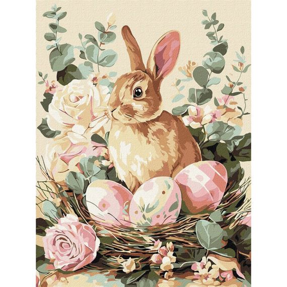 Картина за номерами "Святковий кролик" ©art_selena_ua KHO5184, 30х40 см
