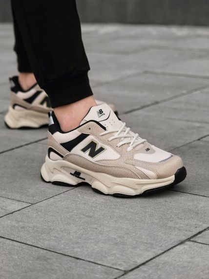 Кросівки New Balance замш/шкіра/3D сітка колір бежевий, чорний | Зображення 9