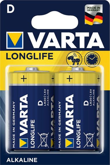 Батарейка VARTA LONGLIFE D BLI 2 ALKALINE (04120101412)