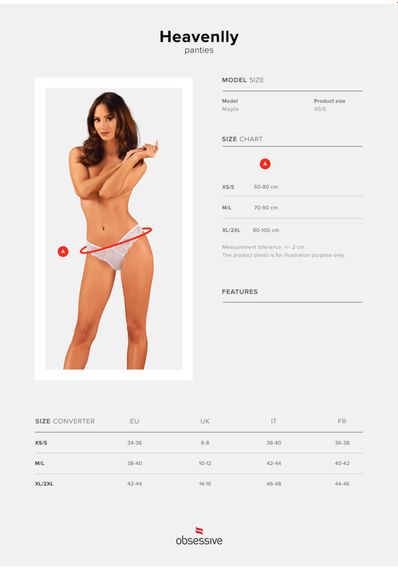 Трусики білі Obsessive, Heavenlly panties XS/S | Зображення 6