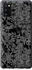 Чехол на Samsung Galaxy A41 A415F Чёрно-серый стикер бомбинг из пластика FCh_011127