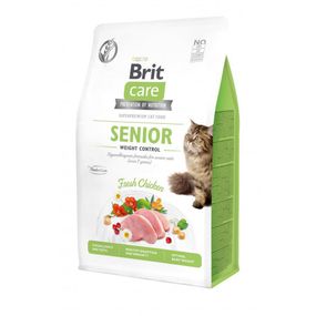 Сухой корм Brit Care Cat GF Senior Weight Control для пожилых кошек с избыточным весом, курица, 400 г