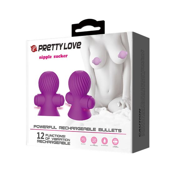 Вакуумная помпа для сосков - Pretty Love Nipple Sucker Purple Sex Aura | Зображення 8