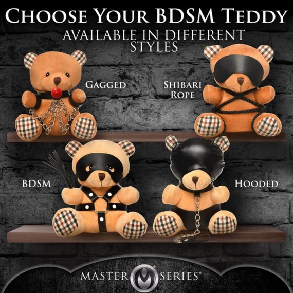 Плюшевий ведмедик ROPE Teddy Bear БДСМ у шкіряній масці та обв’язці, 22x16x12 см | Зображення 4