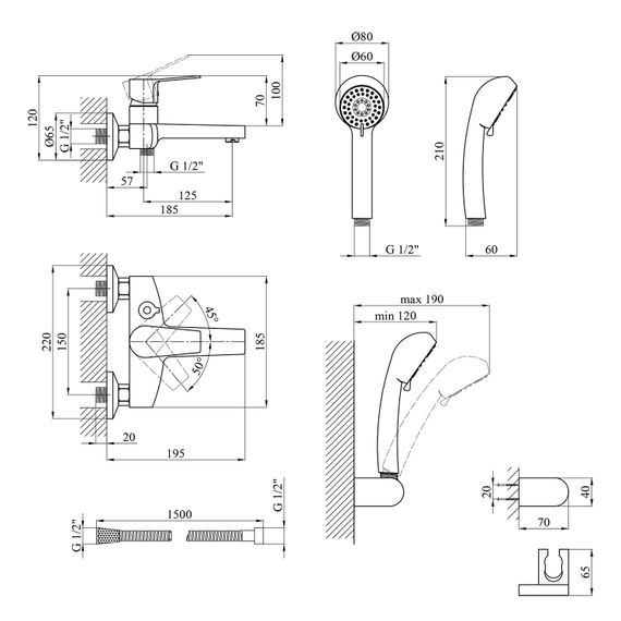 Змішувач для ванни Kroner KRP Enzo - C060 (CV023606) | Зображення 6
