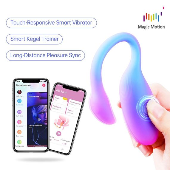 Смарт-виброяйцо Magic Motion Flamingo Max Orange 2 в 1: виброяйцо и тренажер Кегеля, 10 режимов, Синий | Зображення 4