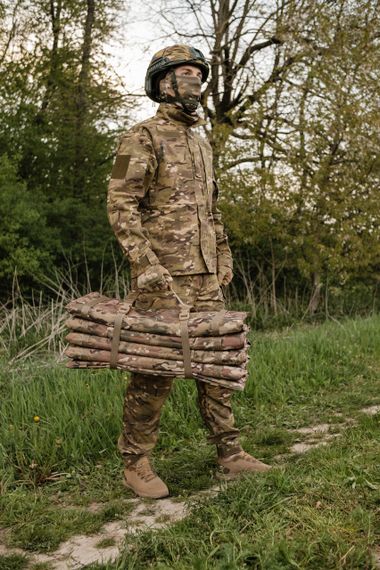 Тактичний розкладний каремат посилений (20мм+стропа) Kiborg К-2 мультикам | Зображення 6