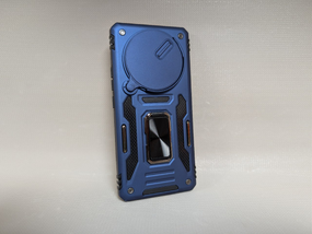 Чохол для Xiaomi Redmi Note 14 Pro / Сяомі Редмі Ноут 14 Про, накладка, матовий, кільце-тримач, підставка, синій