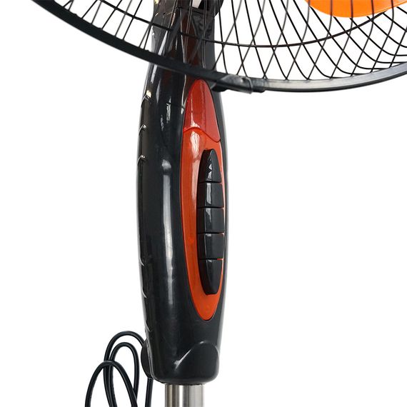 Вентилятор підлоговий YT41905, 16″, 100W, ціна за ящик (2шт), 3 режими, 220V, Black/Orange, Box | Зображення 2