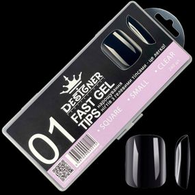 Гелеві тіпси для нарощення №01 240шт (маленький квадрат) в боксі