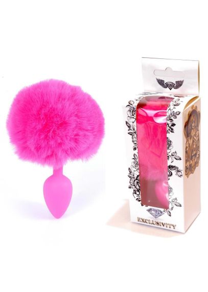 Анальна пробка - Bunny Tail Silicone Pink Plug Pink Sex Aura