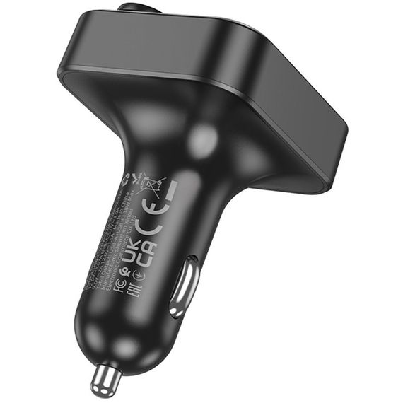 АЗП FM модулятор Hoco E85 Tiger PD20W+QC3.0 (2USB-A/1C) Black | Зображення 4