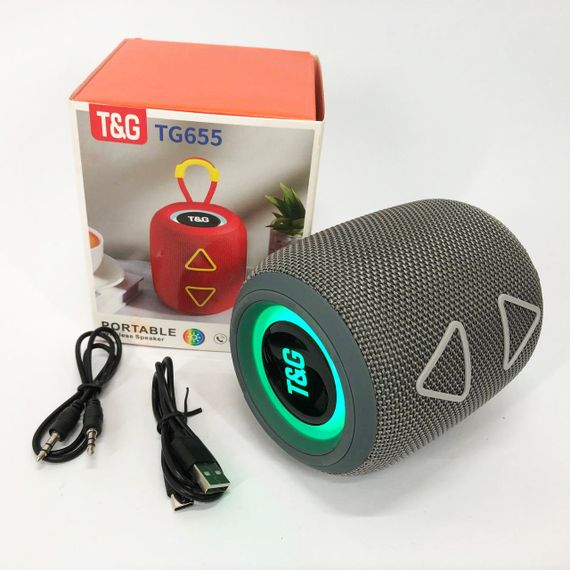 Колонка музична з підсвічуванням bluetooth TG655, Bluetooth колонка з можливістю підключення флешки QU-13 | Зображення 9
