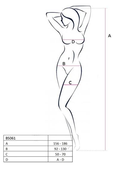 Бодистокинг BS061 black Passion, с имитацией чулок и открытым доступом, черный, S/L sexstyle | Зображення 6