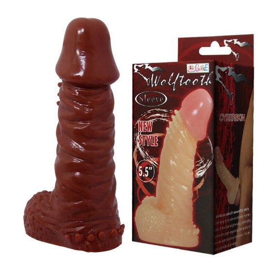 Насадка-презерватив BI-016009-0902S ( коричнева ) Sex Aura | Зображення 1