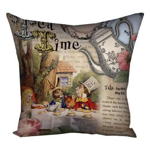 Подушка габардинова з принтом Tea time 50x50 (5P_WON009)