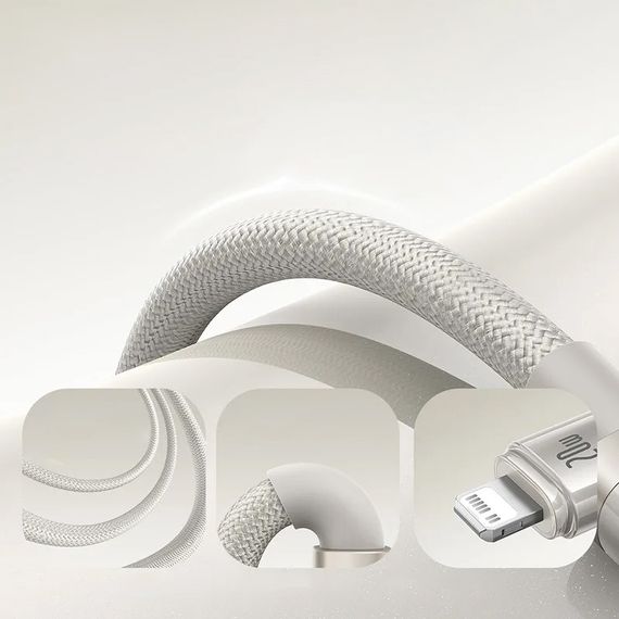 Дата кабель Baseus Titanium Alloy Fast Charging USB to Lightning 2.4A (1m) (P10378102) Galaxy Titanium Gold | Зображення 3