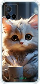 Чохол на Vivo Y21s Білий кіт "5646sp-2550-2448"