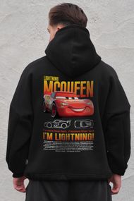 Оверсайз худі толстовка на флісі з капюшоном та принтом Without Mcqueen Black