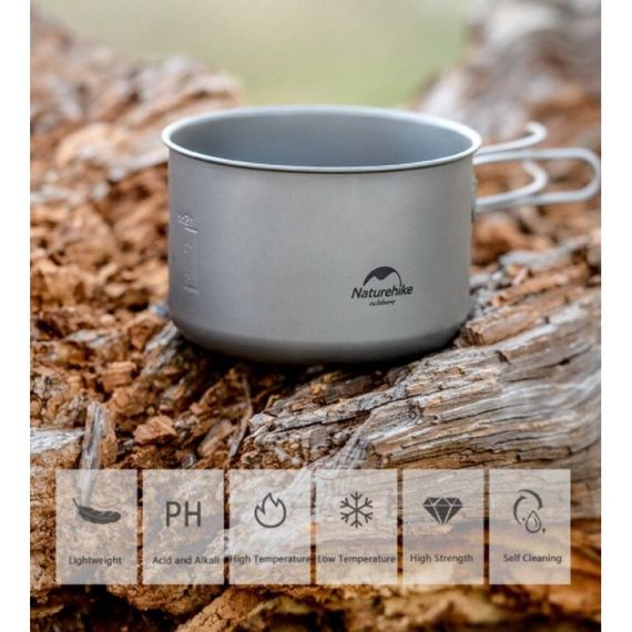 Каструля титанова зі складною ручкою 1300 мл Naturehike NH18T202-B | Зображення 3