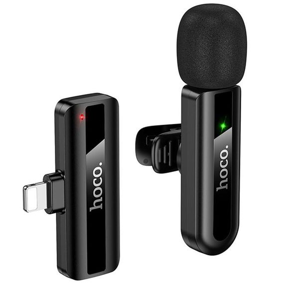 Петличний бездротовий мікрофон Hoco L20 Fair Lightning Black