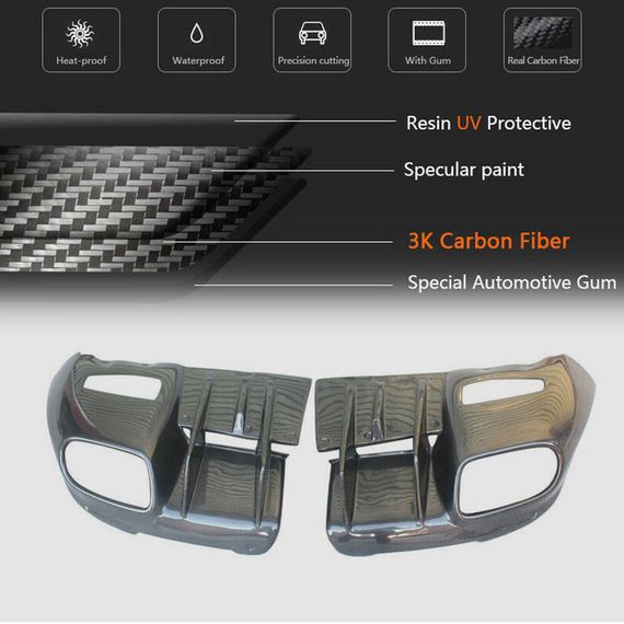 Дифузор заднього бампера (2012-2014, Карбон) для Ferrari F12 Berlinetta рр | Зображення 5