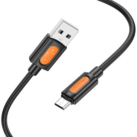 Дата кабель Borofone BX114 Structure USB to MicroUSB 2.4A (1m) Black | Зображення 2