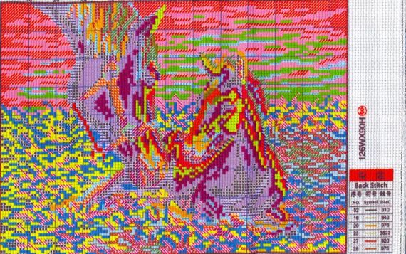 Набор для вышивания крестиком по нанесённой на канву "Deep love of mother and son 2 ".AIDA 14CT printed 30*21с | Зображення 3