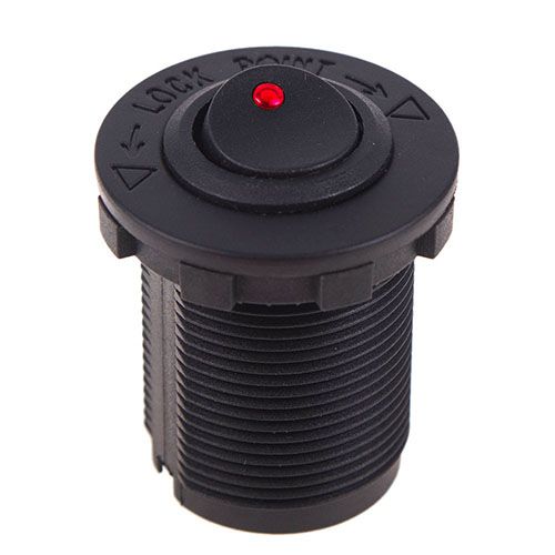 Кнопка врізна в планку 12V 20А RED