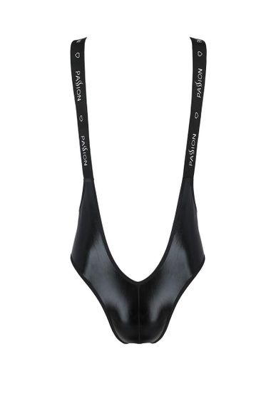 Чоловіче відкрите боді Passion 027 BRUNO XXL/XXXL Black, під латекс, на шлейках sexstyle | Зображення 2