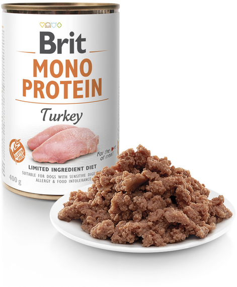Вологий корм консерва Brit Mono Protein для дорослих собак, індичка 400г | Зображення 2