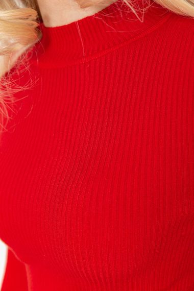 Водолазка жіноча однотонна, колір червоний, 204R019 | Зображення 4