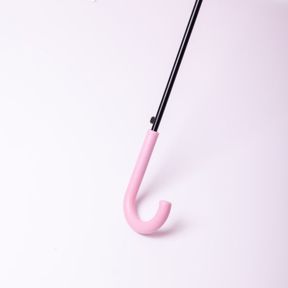 Класична дитяча парасолька-тростина напівавтомат з поліестеру міцна надійна 8 спиць діаметр 94 см Рожевий HP-23-11P | Зображення 1