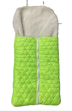 Конверт / чохол для санок, з штучної овчини, на блискавці  Колір  Зелений