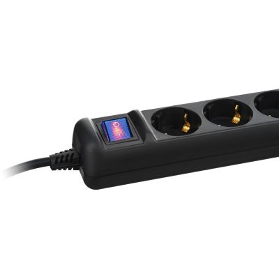 Сетевой фильтр питания 2E 5xSchuko, 3м black (2E-U05ESM3BK) | Зображення 2