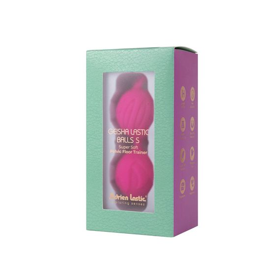 Вагинальные шарики Adrien Lastic Geisha Lastic Balls Mini Pink(S), диаметр 3,4 см, масса 85 г, Пурпурно-красный | Зображення 3