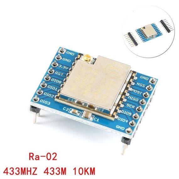 SX1278 LoRa Ra02 433M беспроводной модуль для умного дома с расширенным спектром до10км. | Зображення 1