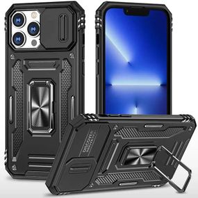 Ударостійкий чохол Camshield Army Ring для Apple iPhone 16 Pro (6.3") Чорний / Black